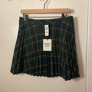 Sunday best plaid pleated skirt